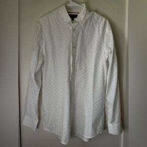 Banana Republic - White Red Diamond Pattern Dress Shirt